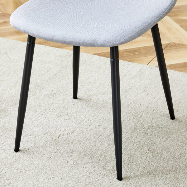 e15f01a7436d4022b8f5e11b91f1c64c_964ccb06005faaa50a61cacf72f5f9a5 Comfortable Linen-Cotton Dining Chair Set - Four Pieces in Light Gray.Integrated Seat and Backrest,Linen-Cotton Material,Modern Home Matching.
