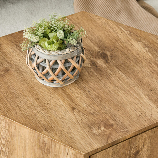 e1dee1efb4d3464f8e494cf2bf90eb1f_e7742e4ba937304797f03119810ae045 Simple and Practical! MDF material hexagonal coffee table with drawers.Made of high-quality materials,Adopting a unique hexagonal design,simple and elegant without losing personality.