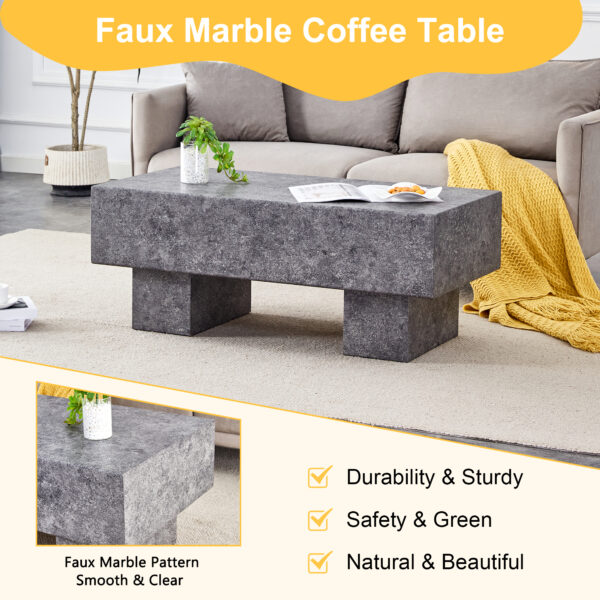 e1f14f55dddc4f418e3ba8e46c0b8d60_299fd8109b97732330a9ba7437d956fe Modern Simple Gray Texture MDF Coffee Table - 43.3"x21.6"x17.2" Practical Model.Making it an ideal addition to any living room or apartment.