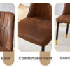 Table and chair set.Industrial Style Walnut-Colored Rectangular Dining Table - 71"x39.3" Large Size.Paired with 6 Brown Suede Chairs.Brown armless dining chair,Suitable for kitchen,Dining room,etc.