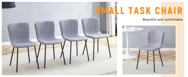 e2ae521b87fc4a31b9e26aee056ad4ac_c7cf528b660f040f56993ea4c40a8dc3 Luxury Minimalist Chairs - A set of 4 high quality dining chairs with black metal legs. The integral metal leg structure is suitable for various interior decoration styles.