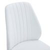 Set of Four White PU Comfort Dining Chairs (17.7"x25").Dining chair with extended backrest,WHITE PU,Silver metal legs,Suitable for various places such as family restaurants, hotels, coffee shops,etc.
