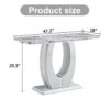 Modern minimalist light gray MDF material rectangular counter bar table 47.2 "x 18" x 29.5 "for bedroom bedside entrance, house balcony, office bathroom BT-1280 W1151S00649