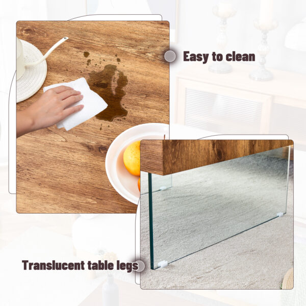 e36eb0e8532d4ead920ae5c13c98629d_3ddcdbc19022255dbabe1369a20afb7f Natural Style Square MDF Coffee Table - 31.5"x31.5" with Tempered Glass Legs.Density Board Sticker,Reinforced Glass.