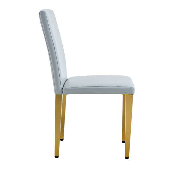 e3849700dfee412196e9fc3c169e0814_aabf20654799aa6e18e50dc03be9b6e6 Four Light Gray PU dining chairs, simple and versatile, comfortable and accompanied. Exquisite and versatile dining chairs unlock a comfortable new experience.(Set of 4)