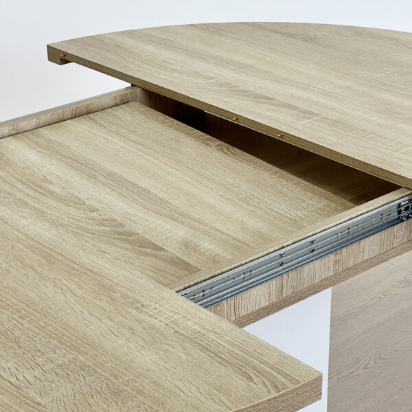 e3b79184233c457f8e973a9a6de56442_a05c5479e23f80b927ea740c43141a26 Dining Table for Farmhouse Kitchen 59x43 Inch Expandable Oval Table Top with Removable Leaf Trestle X Shaped Base White