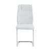 Modern Dining Chairs with Faux Leather Padded Seat Dining Living Room Chairs Upholstered Chair with Metal Legs Design for Kitchen, Living, Bedroom, Dining Room Side Chairs Set of 6 (White+PU )C-001