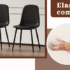 Table and chair set.Modern Black Marble Pattern MDF Dining Set - 55"x31.4" with 4 Cat Claw PU Chairs.Modern Mid-Century Style Upholstered Side Chairs,Spoon Shaped Chairs.Four Chairs per Box.