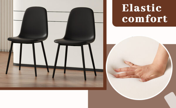 e3d0095a2e4d4340814311717a142c00_1bf39f61782b0033759fd272b5d3e4bf Table and chair set.Modern Black Marble Pattern MDF Dining Set - 55"x31.4" with 4 Cat Claw PU Chairs.Modern Mid-Century Style Upholstered Side Chairs,Spoon Shaped Chairs.Four Chairs per Box.