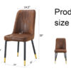 Brown Suede-like Velvet Dining Chair Set (Two-Pack)Black Metal legs,dinning chairs,brown.