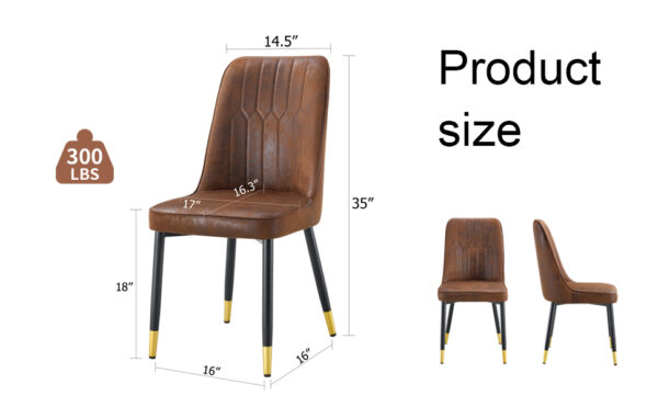 e3dc29ba6fec423db479a6d2d9e4c454_57f3a6af8aa301840f4a8558e33ba784 Brown Suede-like Velvet Dining Chair Set (Two-Pack)Black Metal legs,dinning chairs,brown.