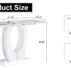 Modern Simple Glossy White Rectangular Counter Bar Table 47.24" x 18.11" x 29.52" For Living Room Bedroom Bedside Entrance House Balcony Office Bathroom. BT-1280
