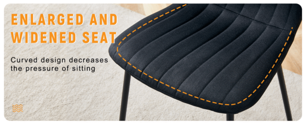 e4de129bb2c14a55bbe0d744f3a28696_fe5a516437be554832b266e16b404bf5 Luxury Minimalist Chairs - A set of 4 high quality dining chairs with black metal legs. The integral metal leg structure is suitable for various interior decoration styles.