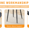 Luxury Simple Chair - Set of 4 BLACK Linen-Cotton Material High Resilience Dining Chair with Metal Black Leg.Integral metal leg architecture,Suitable for various interior decoration styles.