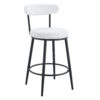 Fashionable and Comfortable - Two Sets of Ergonomic High Legged Bar Chairs,With White Fabric Cushions And a Total Height Of 35.5 Inches.Black And White Classic Color Scheme, Fashionable And Versatile.