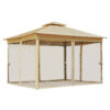 TREXM 10x12 Outdoor Gazebo Tent with Double Roofs, Patio Gazebo with Mosquito Netting, Patio Canopy for Backyard, Garden, Lawn and Deck (Beige)