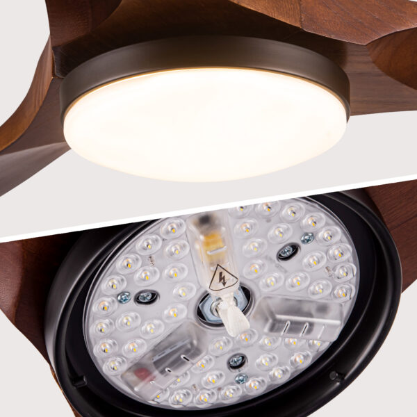 52" YUHAO Farmhouse Rustic  LED Ceiling Fan with Remote Control