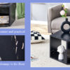 Modern Minimalist Black Hexagonal Coffee Table Set.Hexagonal MDF coffee table, characteristic pattern stickers, multi-hole design to give more storage space.Two coffee tables of different sizes.
