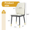 4 modern dining chairs with stylish PU patterned backrest and black metal legs for a comfortable home experience in the kitchen, bedroom and office.