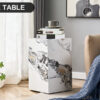 Modern white MDF + sticker material, cube fashion texture design coffee table, suitable for various situations and scenes, is a good choice for home decoration.