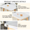 White sintered stone tabletop with rubber wooden legs, foldable computer desk, foldable office desk, suitable for restaurants, living rooms, terraces, kitchens