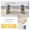 63"x31.5x30" Pandora Patterned Rock Slab Dining Table with Silver Stainless Steel Butterfly Legs.The tabletop is designed to be scratch and heat resistant.Slabs Tabletop,Stainless Steels Legs.