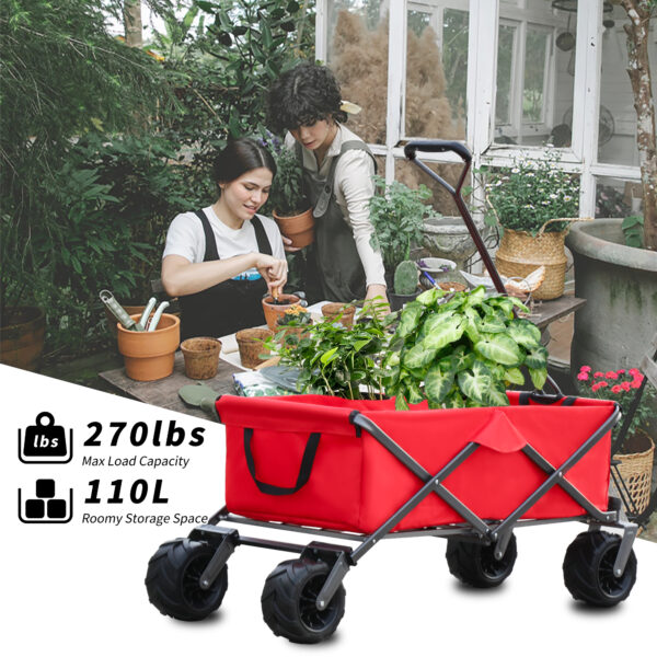 Utility Park Garden Cart Tool Customized Color Folding Camping Trolley Outdoor Picnic Beach Wagon