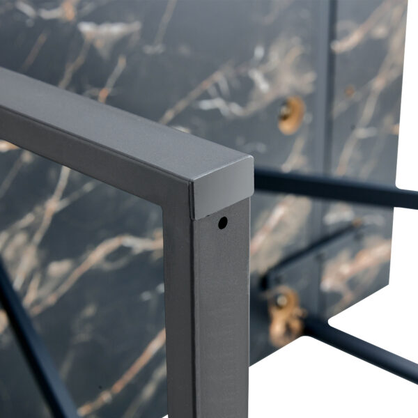 e63bfe14f22e4c04a45f7adcf90ff728_fbc3a8ca87aa65a17f21866b51c23c45 Table and chair set.Modern Black Marble Pattern MDF Dining Table Set - 55"x31.4" with 4 Extended Seat Cushion PU Dining Chairs and 1 Bench,A Choice of Subtle Luxury for Modern Homes.