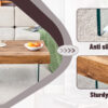 Natural Style Square MDF Coffee Table - 31.5"x31.5" with Tempered Glass Legs.Density Board Sticker,Reinforced Glass.