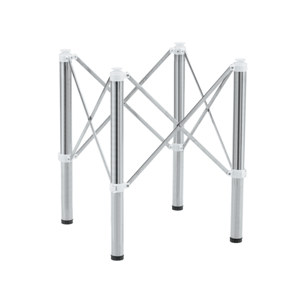 e66bed1d3ce7466aa230fdfea83843f1_8f508b52ab389eaa158c0f0364f3453e Only Table Leg.Simple Silver Stainless Steel Folding Table Frame - Multifunctional, Space-Saving.Folding Table Frame,Silver Stainless Steel Material,5.5*5.5*28.7~26.3*26.3*28.7 Inch.