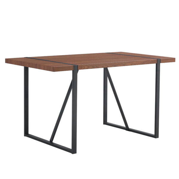 e66e188f0df74e65a3a4dc539c648795_70aca62bd45918a2ba56ed835d3c02e7 Table and chair set. A minimalist retro rectangular dining table with a specially textured top and black metal legs, paired with 6 soft chairs and black metal legs, showcases a beautiful home style.