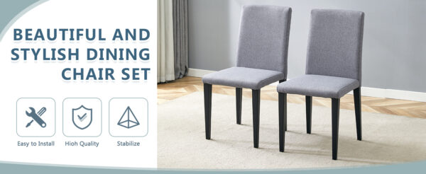 e6eb52add0f7429fbbe3dd926bc75ff2_d8e941ae4f9eaff01faf0396e94690d5 Four Light Gray Linen-Cotton dining chairs, simple and versatile, comfortable and accompanied. Exquisite and versatile dining chairs unlock a comfortable new experience.(Set of 4)