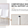 Table and chair set, MDF desktop, white metal table legs, stable and beautiful, suitable for most styles of home. Modern simple dining table, comfortable seating.