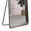 The 4st generation of floor mounted full length mirrors. Aluminum alloy metal frame arched wall mirror, bathroom makeup mirror, bedroom porch, clothing store, wall mounted.Black 59.8 "*16.5"W115112560