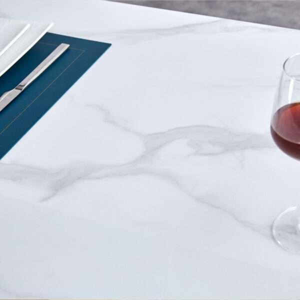 e739a263225d445497487eb9bb8a39e1_540d15ab424e400065ac963584eb2714 Large modern rectangular table with 0.4 inch patterned tabletop and large MDF table legs, suitable for kitchen, dining room, and living room 71 "* 35.4" * 30 " 1546