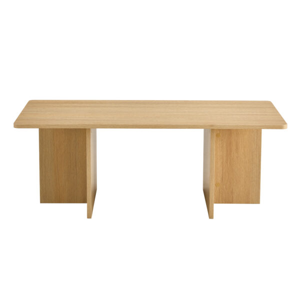 A modern and practical wood colored coffee table. The coffee table is made of medium density fiberboard material and is suitable for living rooms, bedrooms, and study rooms. CT-2O
