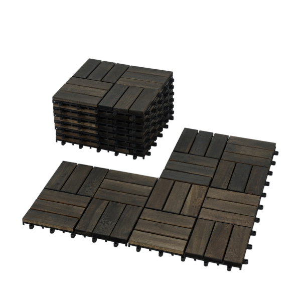e78bd7b57938461faabcdb95731e46ac_013ae497ccd173799c5d30db501af072 Acacia Wood Interlocking Deck Tiles Checker Pattern, 30 PCS 12" x 12" Dark Brown Square Acacia Hardwood Outdoor Flooring for Patio, Bancony, Pool Side,...