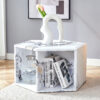 Hexagonal MDF coffee table, characteristic pattern stickers, multi-hole design to give more storage space, simple and convenient design makes it suitable for all kinds of style scenes.