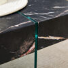 43.3"x23.6" Black Marble-Patterned MDF Coffee Table with Tempered glass legs.Suitable for Living Room.It can be used not only as a coffee table but also as a side table or display stand.