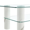 Modern minimalist double layered transparent tempered glass coffee table and coffee table, paired with white MDF decorative columns. Computer desk. Game table. CT-X02