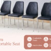 Set of 8 Black PU Comfort Dining Chairs (17.7"x25").Dining chair with extended backrest,BLACK PU,Silver metal legs,Suitable for various places such as family restaurants, hotels, coffee shops,etc.