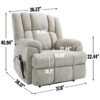 Dual Motor Heat Massage Infinite Position Up to 350 LBS Electric Power Lift Recliners with Power-Remote, Medium-firm and Heavy Duty, Beige