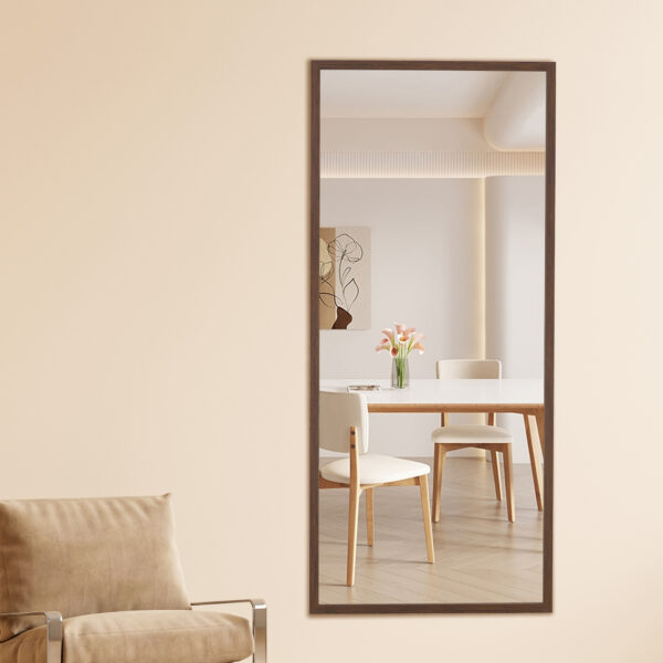 e859edb763de4b9c94c01ef7987aef75_20240315_c6294096a28d4d5aa5adfdb971556bdb Fourth generation solid wood frame full-length mirror, dressing mirror, bedroom porch, decorative mirror, clothing store, floor standing large mirror, wall mounted. 71 "* 31.5"