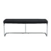 Black shoe changing bench silver metal legs,  sofa bench dining chair, suitable for bedroom fitting room, storage room, dining room, and living room. ST-005