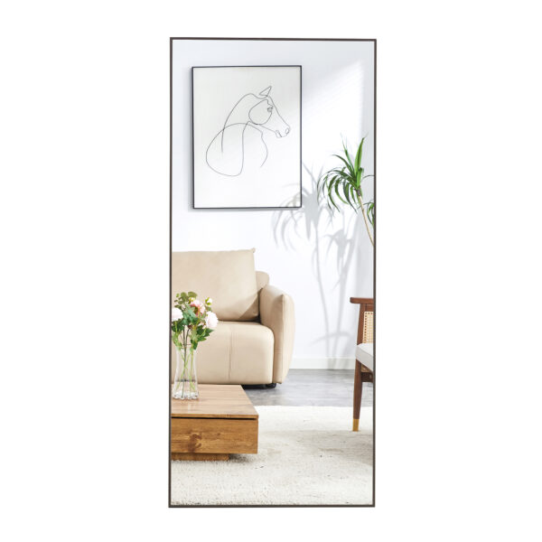 e8b6081fff6d490a88253bfc938bd928_20240315_0c31f060649d54437352117e4804d649 Fourth generation solid wood frame long mirror, dressing mirror, bedroom foyer, decorative mirror, clothing store, floor to ceiling mirror, wall mounted. 71 "* 31.4"