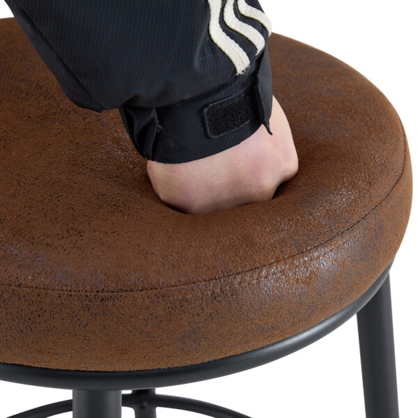 e8e26afc4d9e484d8fd684bb358865a4_24ad21b4a84bcbc99a05816e8bce1b38 Fashionable and Comfortable - Two Sets Of Rrgonomic High Leg Bar Chairs, With Brown Technology Fabric Cushions That Are Soft And Comfortable,Black Metal Legs. The Total Height is 35.5 Inches.
