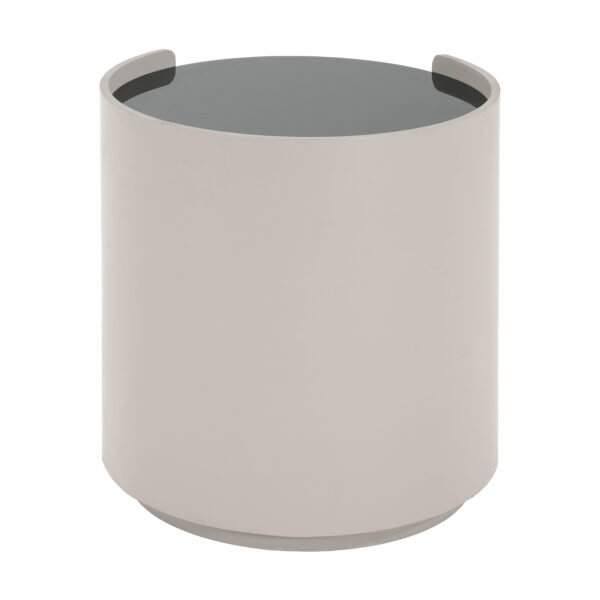 e924520509944b8581e0cf894f548e26_ecd503a4d974962f2bc496f4b1319170 MDF ITALIAN RETRO DOUBLE STORAGE ROUND SIDE TABLE, GRAY BROWN COLOR