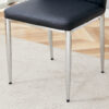 Set of 8 Black PU Comfort Dining Chairs (17.7"x25").Dining chair with extended backrest,BLACK PU,Silver metal legs,Suitable for various places such as family restaurants, hotels, coffee shops,etc.