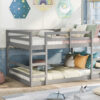 Full Over Full Bunk Bed with Ladder, Gray(OLD SKU:WF286327AAE)