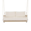 TREXM 1-Piece Woven Rope Outdoor Swing Sofa with Soft Cushions Seating 2 for Patio, Courtyard and Balcony (Beige)